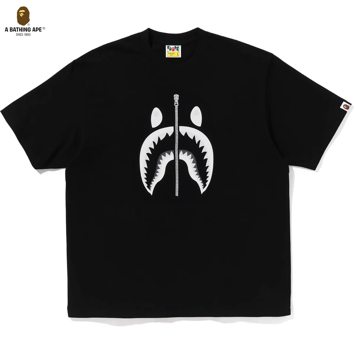 A BATHING APE 2026 New BAPE Shark Pure Cotton Short Sleeved T-shirt Men's - WGM Logo Cotton T-shirt Top
