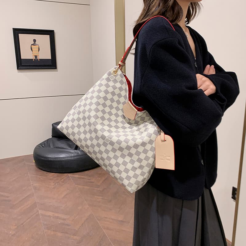 Sac à main de luxe Louis Vuitton grande capacité pour femmes et jeunes filles, cabas, sac bandoulière, sac à main pour femme