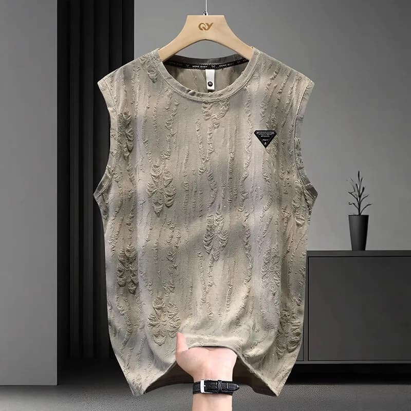 2026 New Design Men's Summer T-shirt Fashionable Outdoor Sports Loose Sleeveless Top - Premium Luxury Round-neck Casual