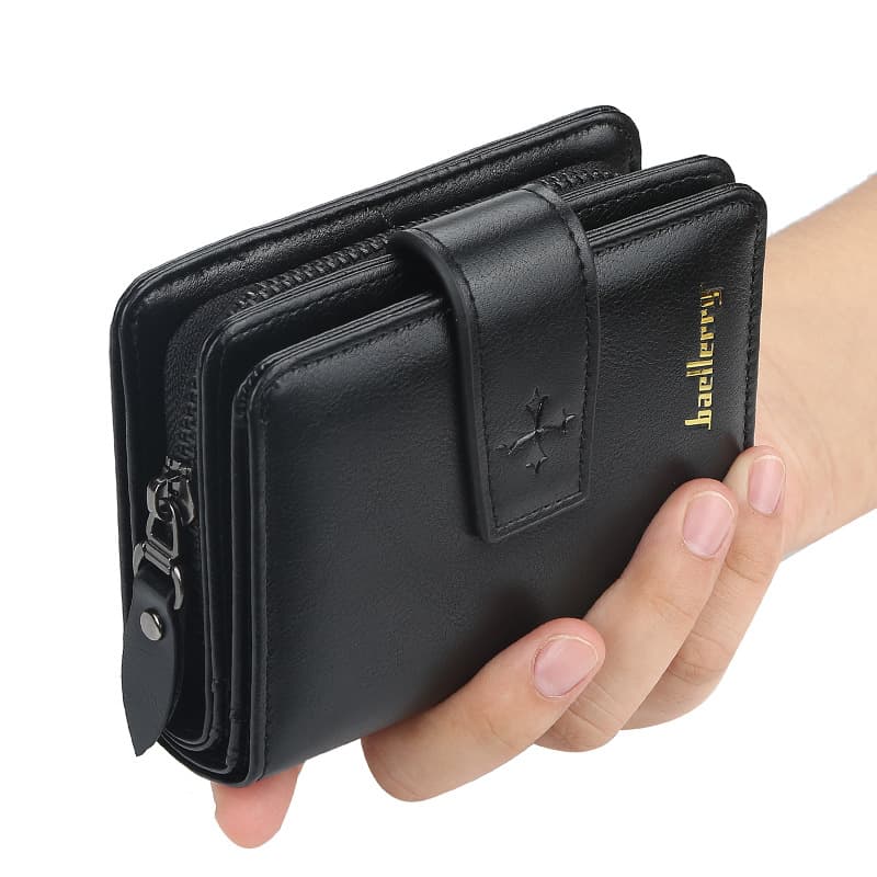 New Business Men Wallets Zipper Card Holder High Quality Male Purse New PU Leather Vintage Coin Holder Men Wallets