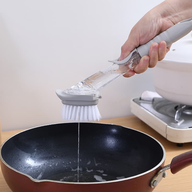 Kitchen Pot Washing Brush Hydraulic Brush Automatic Liquid Filling Multifunctional Long Handle Dishwashing Brush Lazy Cleaner Home