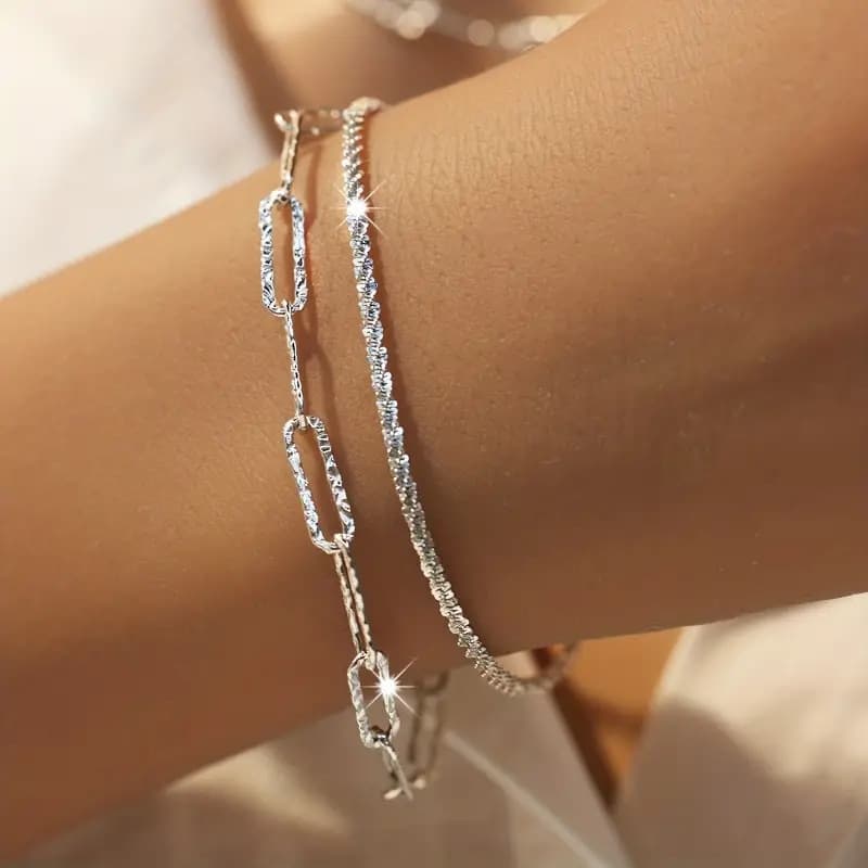 Starry sky bracelet women light luxury niche high end versatile double layer necklace