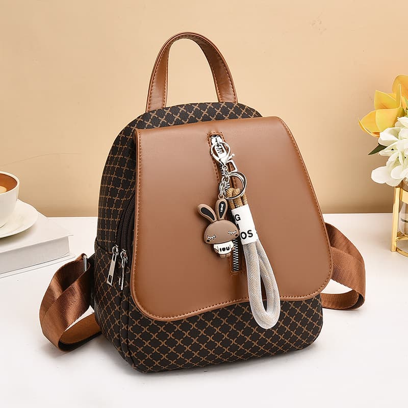 Women 2025 New Fashion Color Contrast Mini Version Of The Print Large Capacity Popular Students Fashionable And Versatile