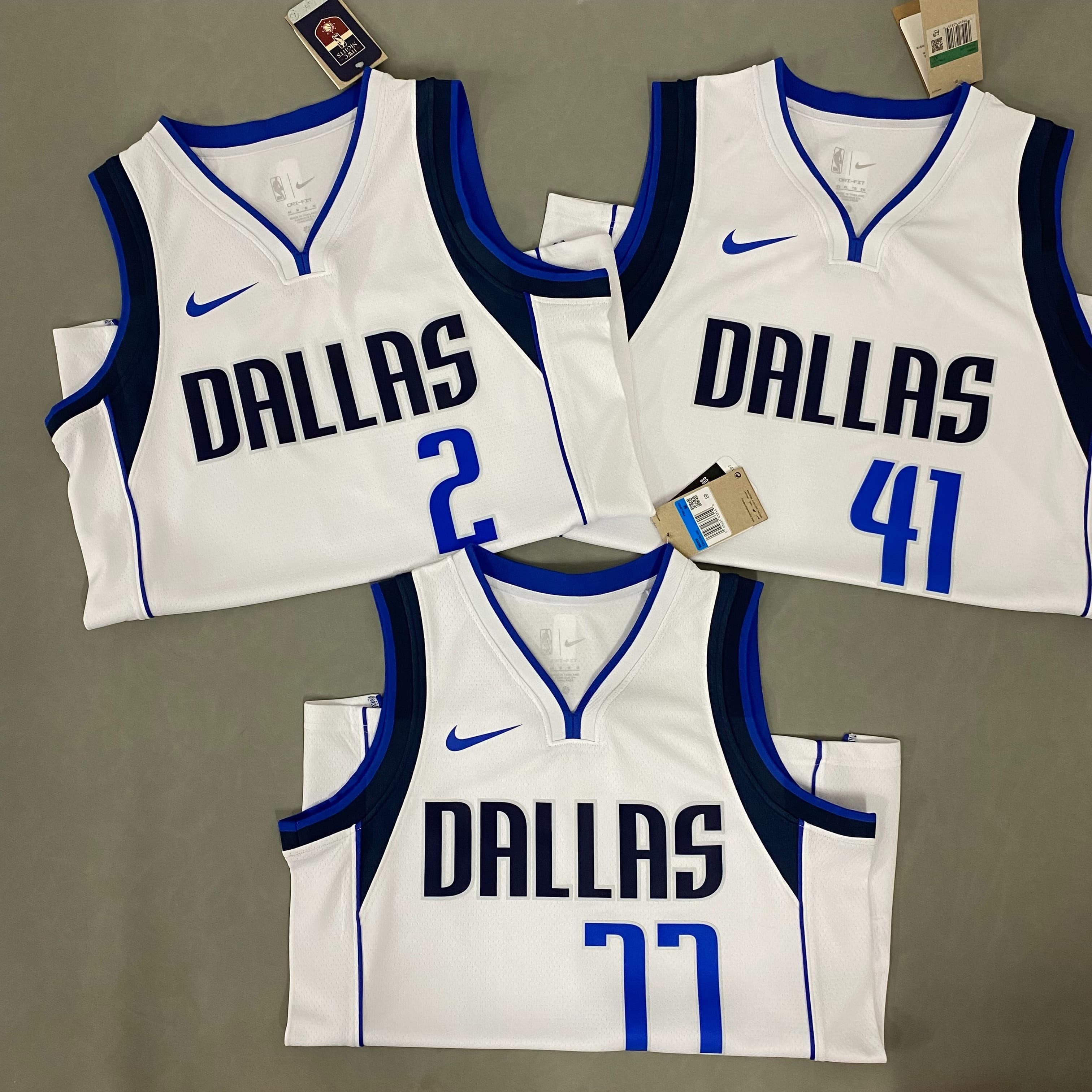 Dallas Mavericks Adults Men's V-neck Home and away Doncic 77# Nowitzki 41# Irving 11# Basketball Jersey All sizes White