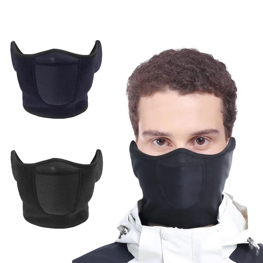 Cycling face mask, autumn and winter outdoor skiing ear protection, anti freezing and warm insulation, fleece neck scarf