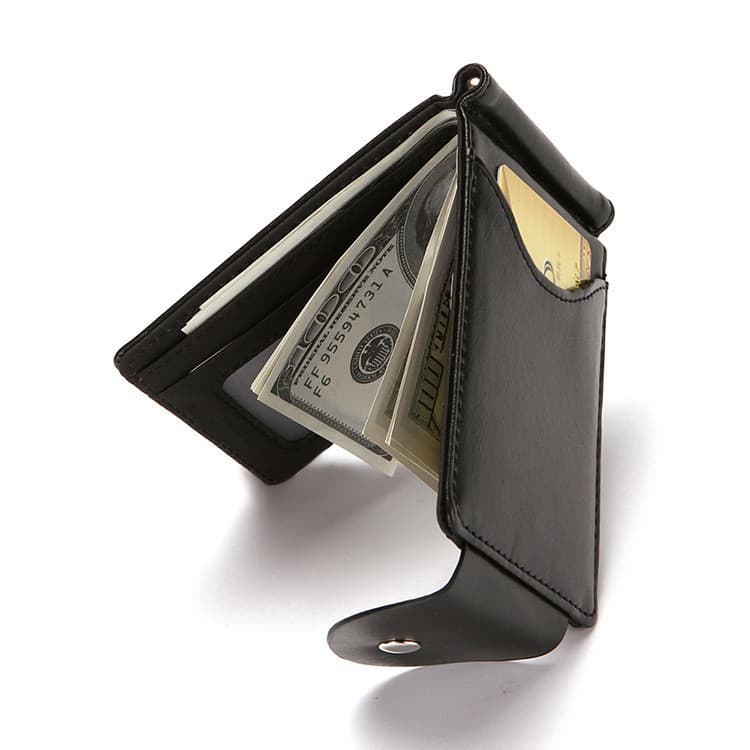 Brand Trendy, Creative, And Fashionable Men's Wallet Flap Buckle Korean Version US Dollar Clip Multi Card Case