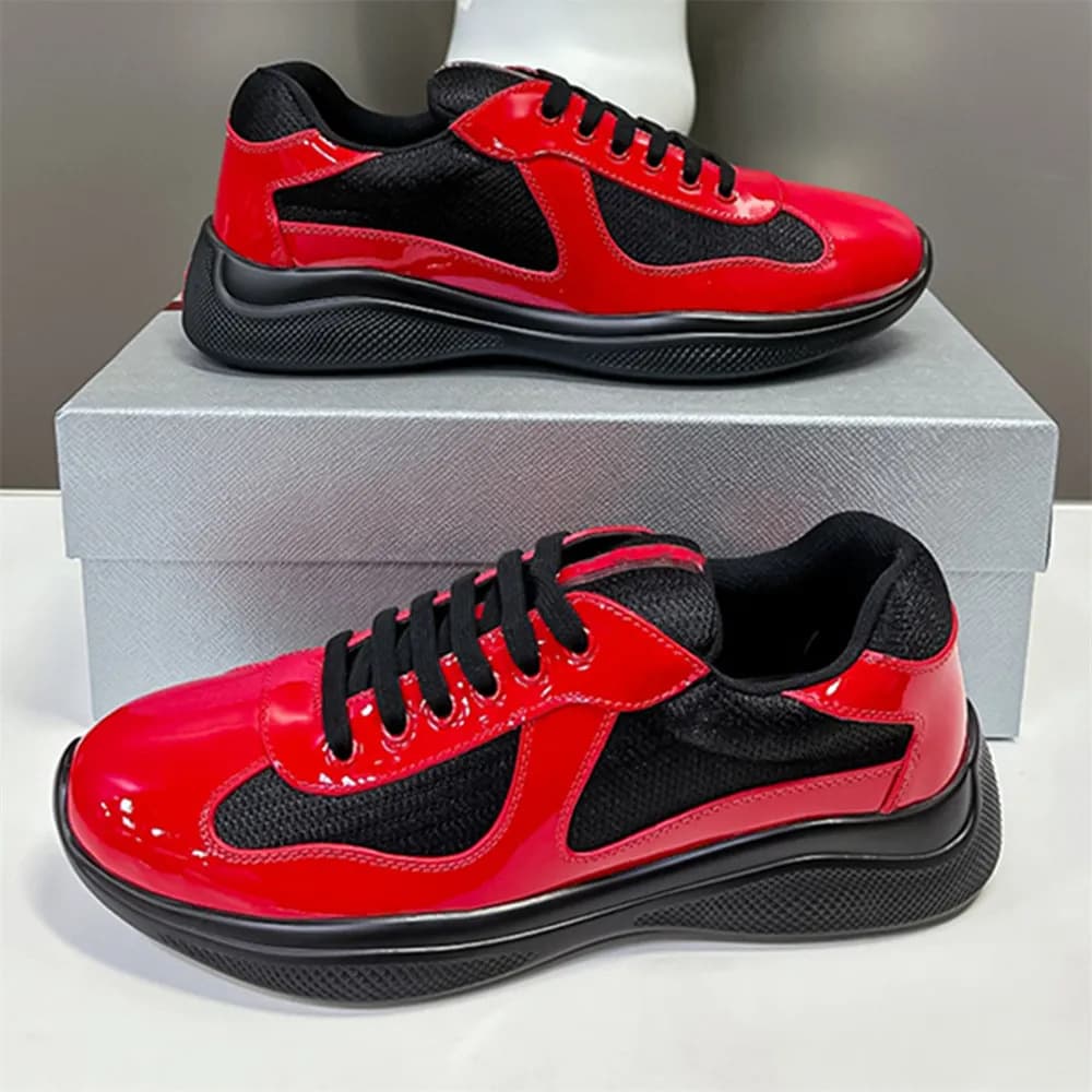 Chaussures de course à bout rond pour femmes, en cuir véritable de haute qualité, confortables, en cuir verni, commerce transfrontalier internatio