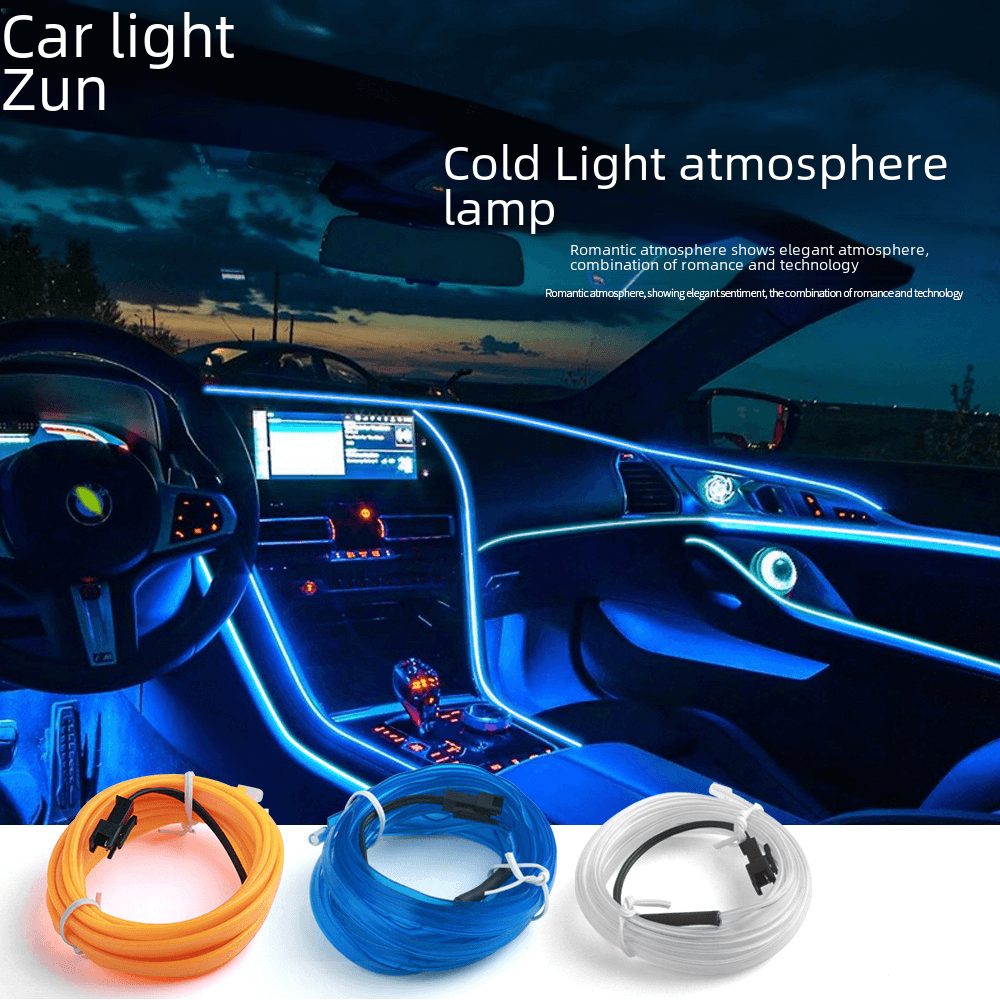 Car Led Atmosphere Light 2M Cold Light Instrument Decorative Light 5m Car Voice-controlled Atmosphere Light Cigarette Lighter