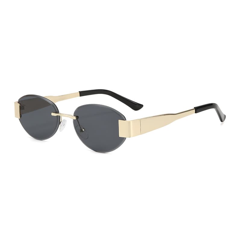 New Frameless Trimmed Metal Sunglasses Cross Border Retro UV400 Trendy Sunglasses High End Fashion