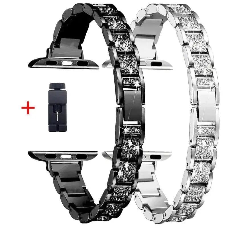 Bling Diamond Band Apple Watch Series 8 7 6 SE 5 45mm 41mm 40mm 44mm Metal Straps For iWatch Ultra 49mm Woman