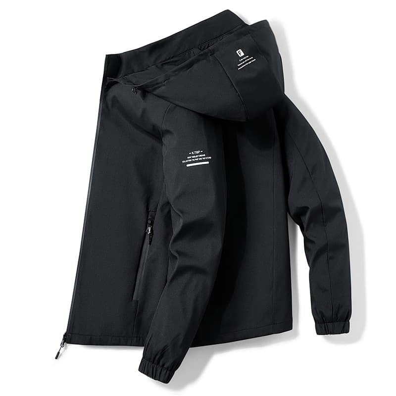 Men's Clothing and autumn solid color jacket casual loose hooded jacket trendy jacket outdoor personality handsome tops for men