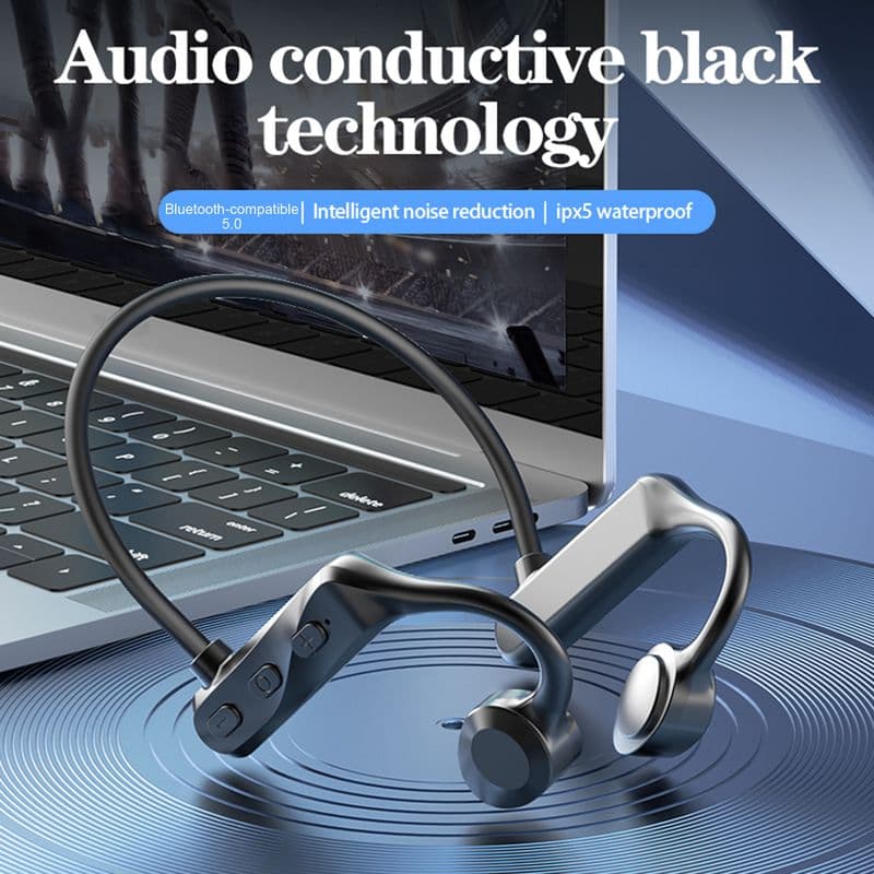 Bone Conduction Earphone Ear Hook 3D Stereo Bass Bluetooth-compatible 5.0 Sport Headphone Wireless Headset for Outdoor