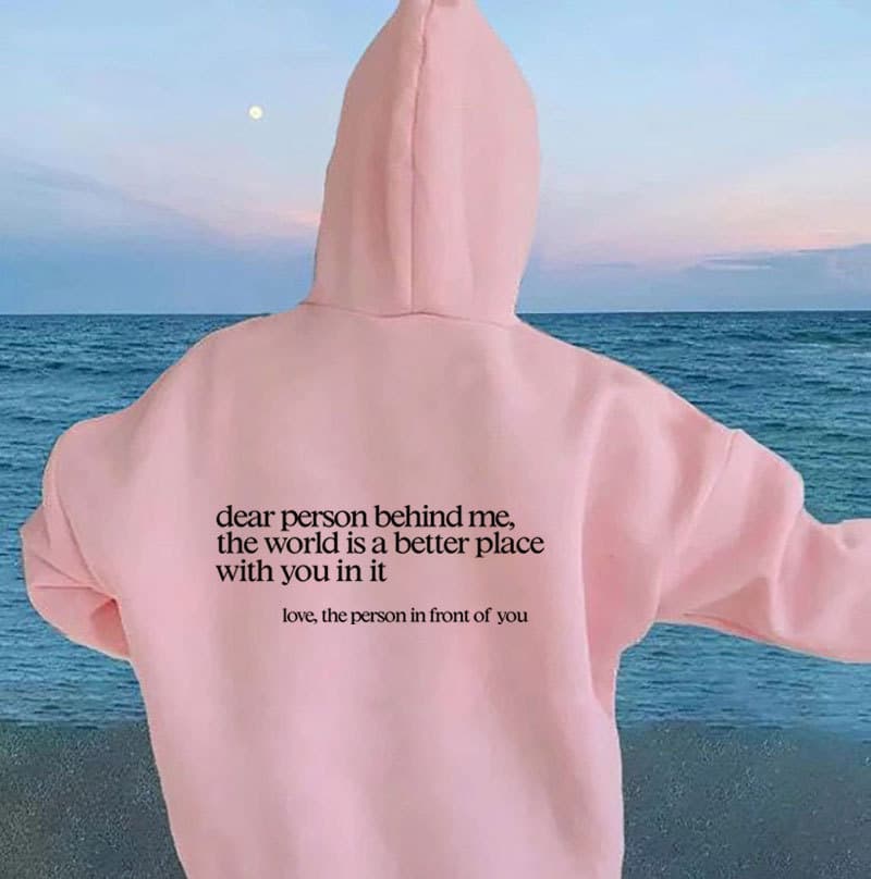 Men's Clothing velvet sweatshirt plain letter slogan printed pocket drawstring printed hoodie