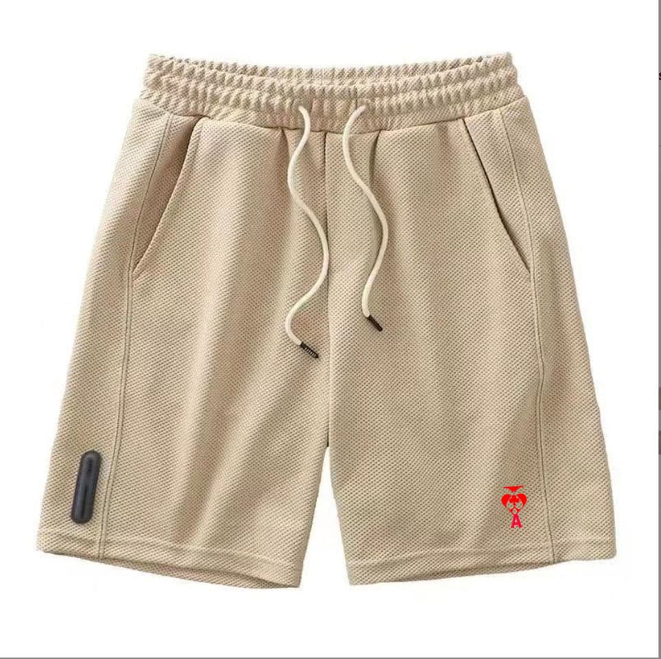 Men's Clothing Men's Sports Casual 5 Point Pants With Heart Print Pattern Trendy Y2K Heart Beach Pants