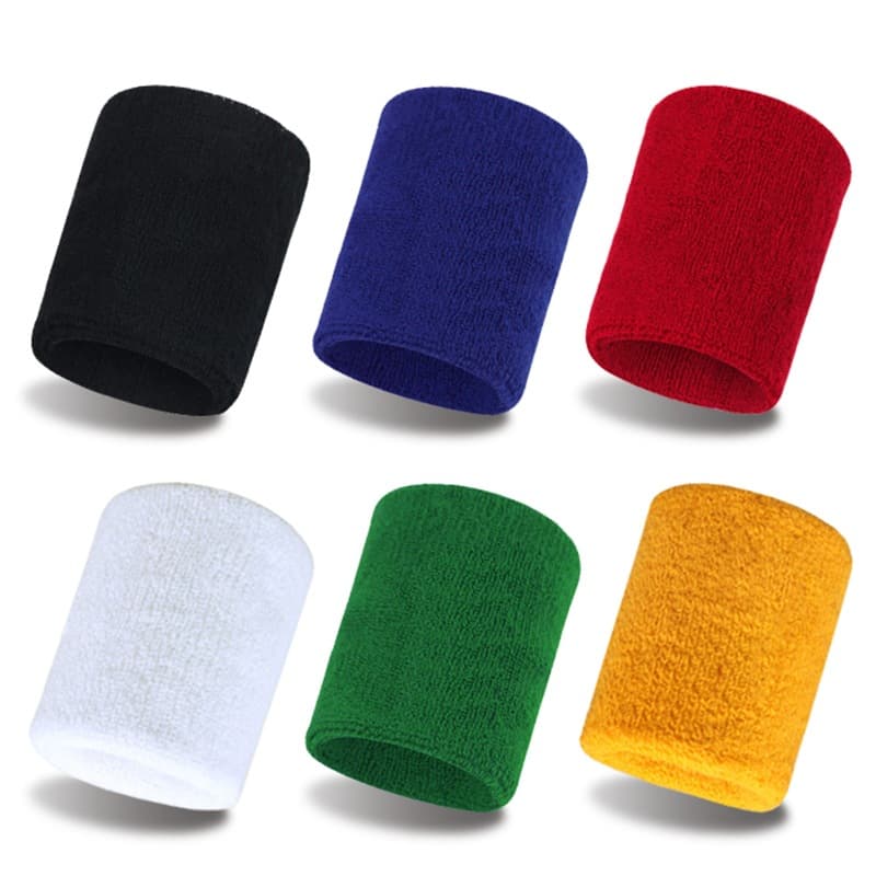 Solid Color Wristband Sweat Absorbent Towel Badminton Sports Wristband Fitness Running Wristband Protective Gear Booster Belt Wholesale