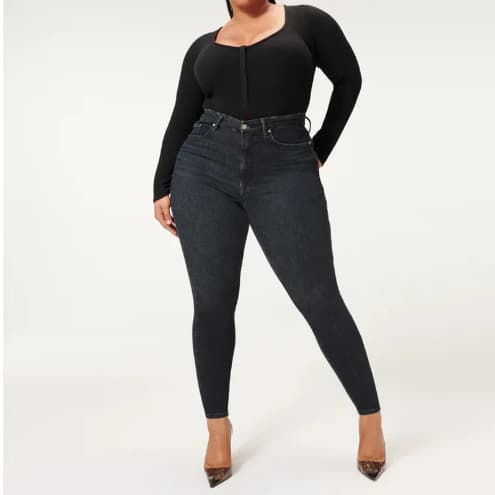 Women's Clothing Large Size Elastic Skinny Jeans Ripped Nine Points Large Size Belly Lifting Hip Lifting Pants