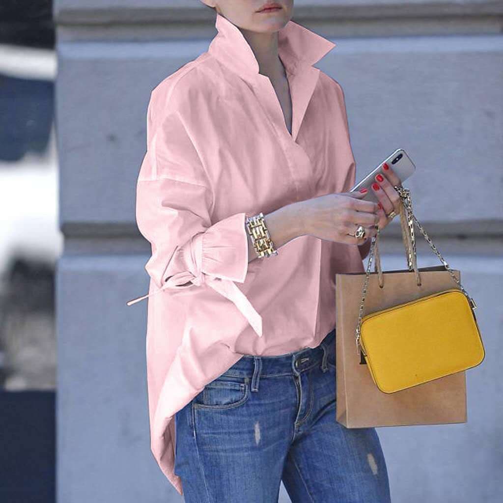 Chemise à manches longues pour femmes, mode de rue, ample, couleur unie, grande taille