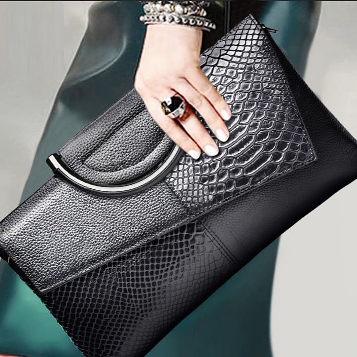 Clutch Bags European And American Retro Business Banquet Clutch Bags Crocodile And Snake Pattern Fashionable And Popular Large-capacity Handbags