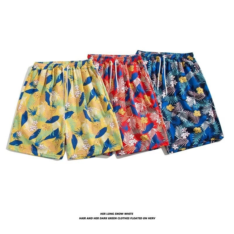 Men's Beach Pants Trendy Brand Loose Five-Point Quick-Drying Flower Shorts Casual Large Pants