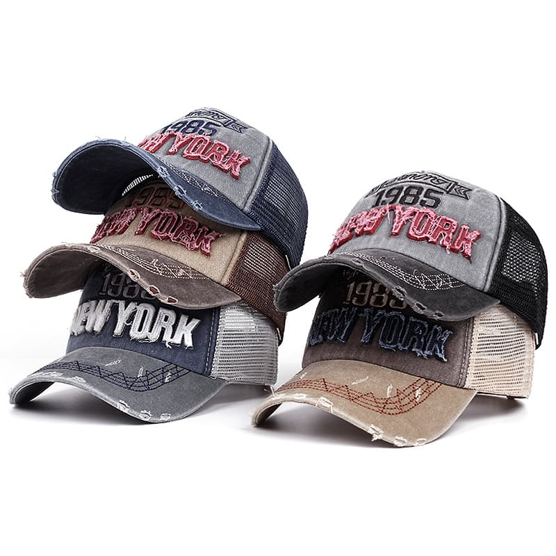Manufacturer Wholesale Cross-Border New Baseball Cap Vintage Washed Digital Embroidery 1985 Summer Versatile Sunshade
