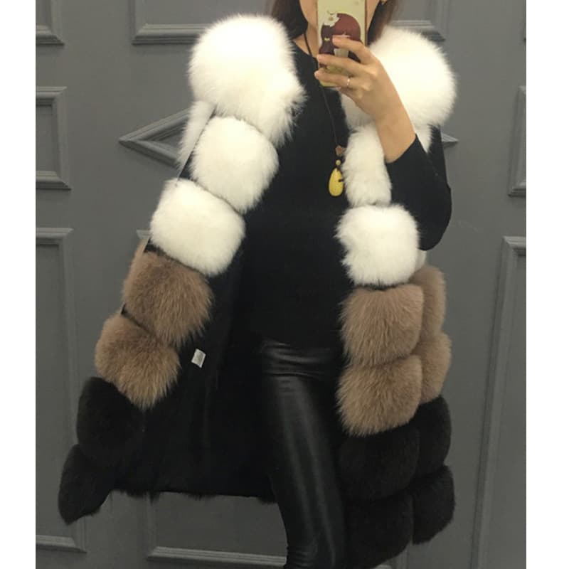 Women's Clothing Manufacturers wholesale autumn and winter fur vest new fashion women's long style fox fur warm vest