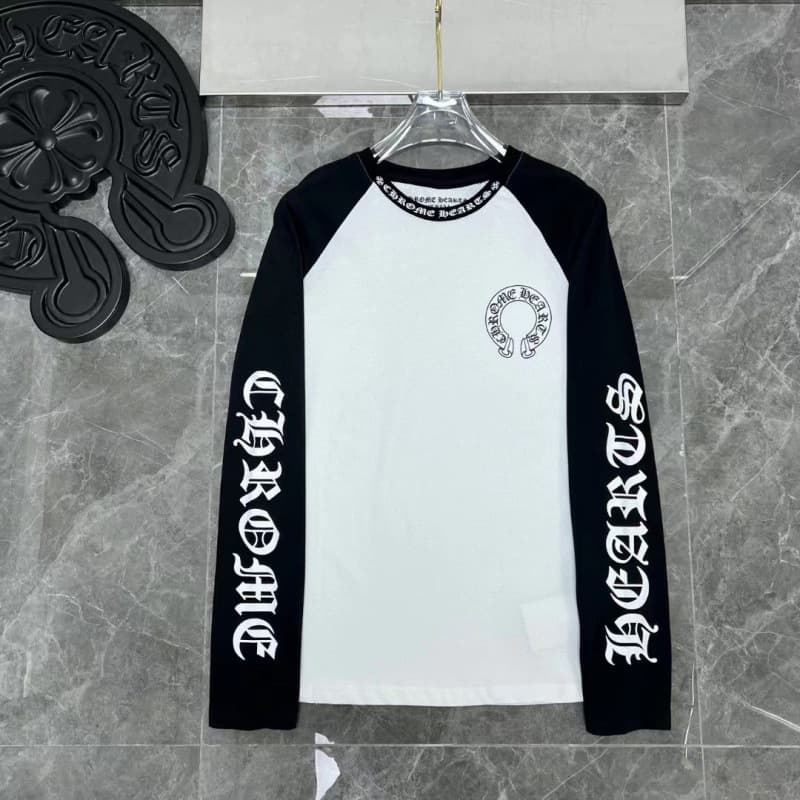 T-shirt à manches longues raglan à imprimé fer à cheval et cœurs pour homme, unisexe