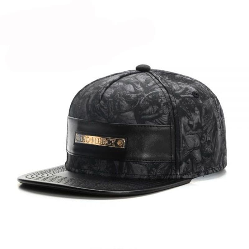 Flat Brim Hip Hop Cap With Metal Inlay – Stylish Unisex Baseball Hat For Streetwear & Casual Wear