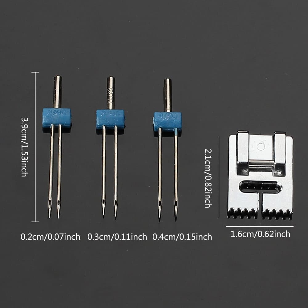 Double needle 2/3/4MM suitable presser foot 9-channel thick and thin Tucker presser foot combination