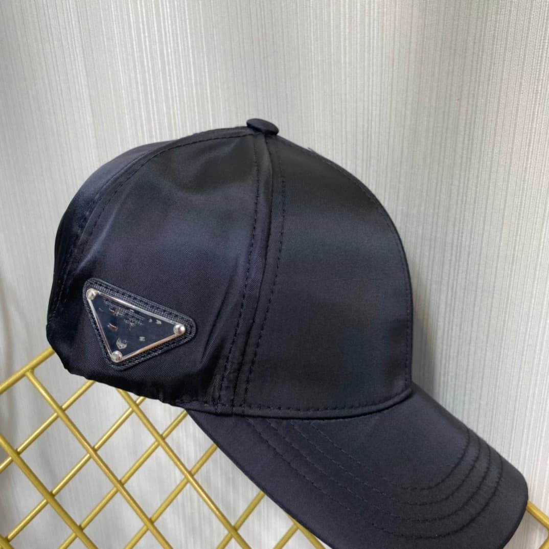 P Brand New Nylon Fabric Inverted Triangle Side Logo Baseball Cap Quality Good For Men And Women All Seasons Correct