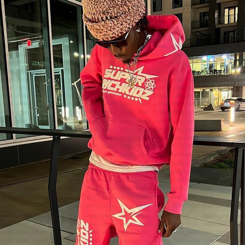 Sweat à capuche imprimé étoiles pour hommes et femmes, style hip-hop européen et américain, veste ample