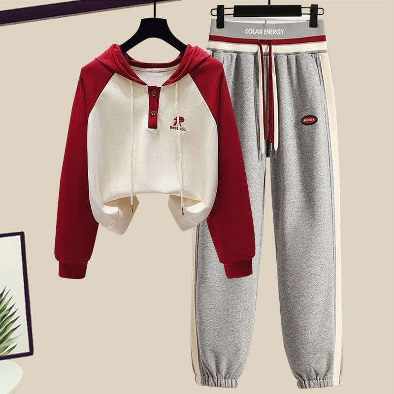 Women's Clothing Casual suit & archer & early spring sports suit 2024 spring and autumn new style age reducing drawstring sweatpants two piece suit