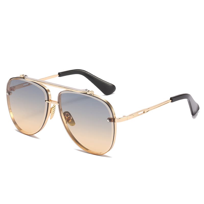 New European And American Style Metal Double Bridge Toad Frame Fashion Men's Women's High-end Gradient Color