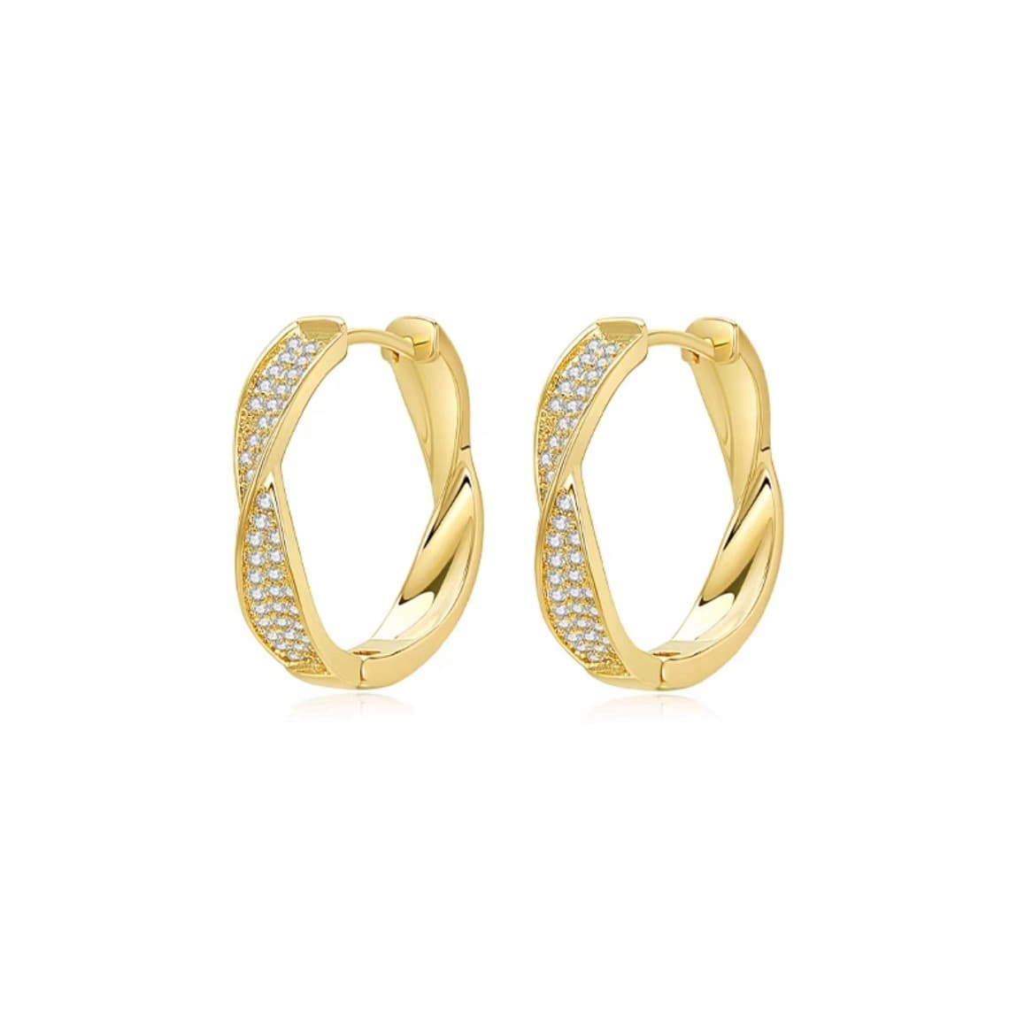 Women's Jewelry Micro Inlaid Zircon Twisted Earrings Trendy Niche Light Luxury High End Simple Earrings
