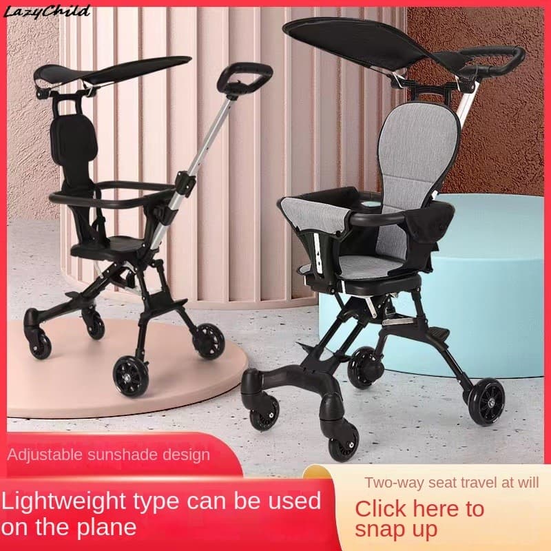 Baby Walker Plastic Lightweight Foldable High Landscape For Taking Baby Out Two-way Skate