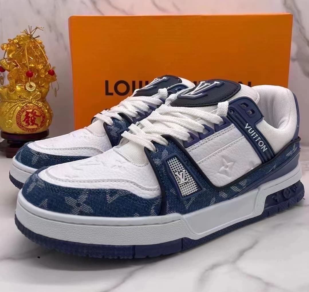 Designer plat Sneaker formateur chaussures décontractées Denim toile cuir blanc vert rouge bleu lettre plate-forme de mode hommes femmes baskets ba