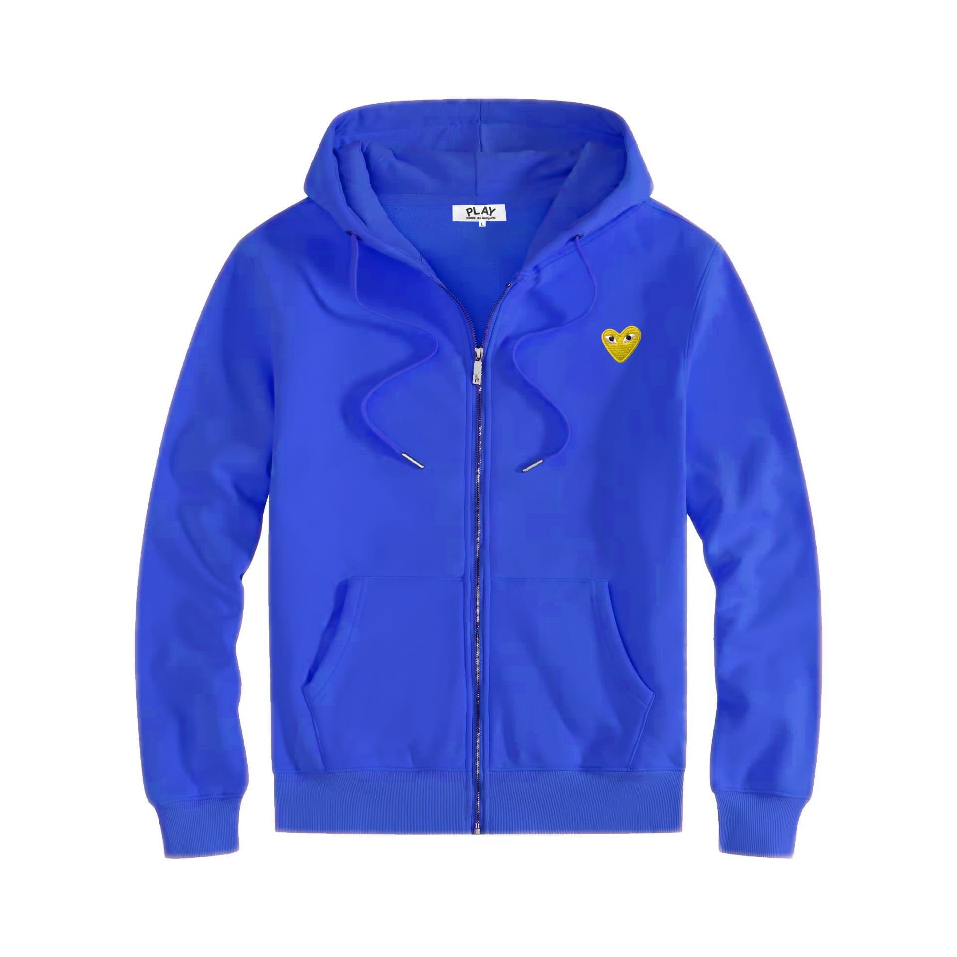 Sweat-shirt à capuche doublé polaire PLAY avec fermeture éclair et cœur brodé, ample, grande taille, unisexe, pour couple
