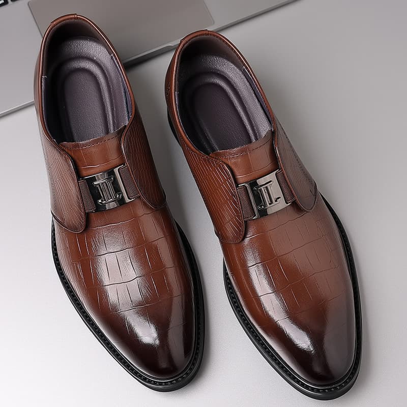 Men's business dress shoes Leather British casual shoes men's pointed cowhide shoes wedding shoes