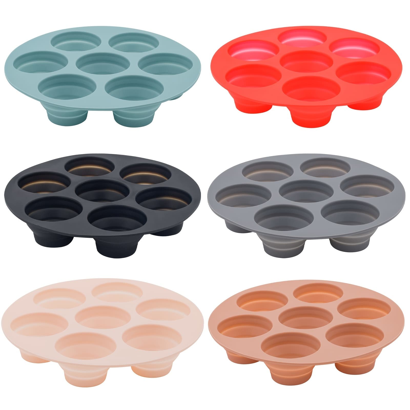1pc, Collapsible Silicone Air Fryer Cake Pan and Muffin Mold-7 Inch, Easy to Clean, Perfect for Cupcakes, Egg Bites, Kitchen Gadget and Baking Tools
