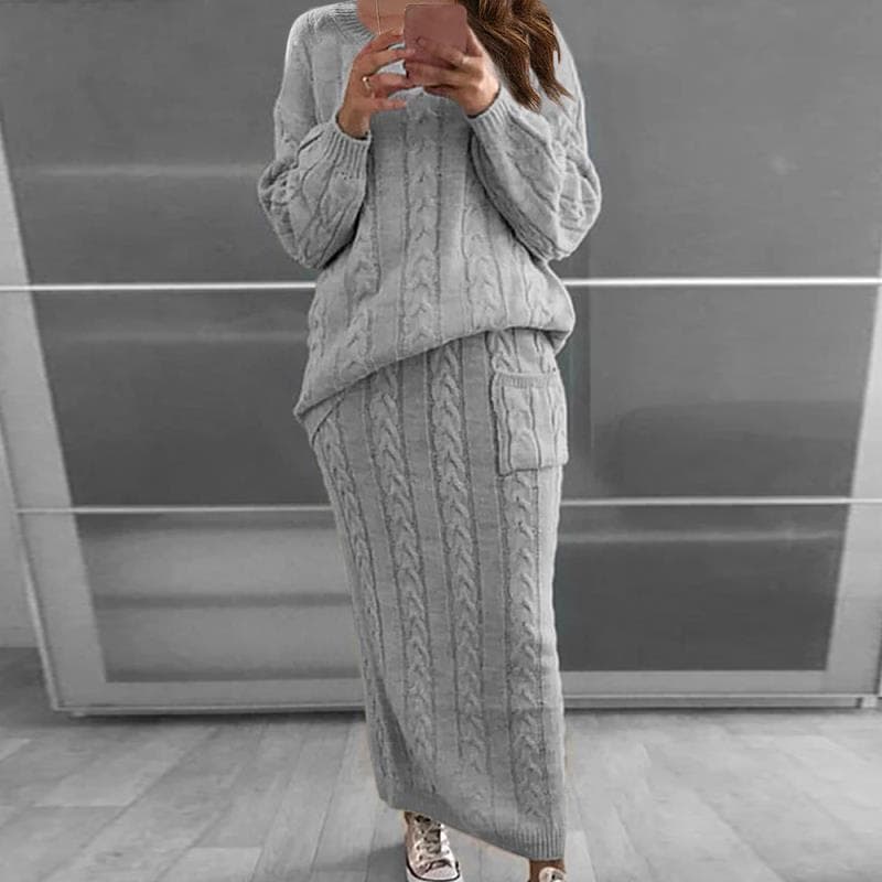 Women's Clothing Women's Autumn and Winter New Women's Fashion Twist Sweater Dress