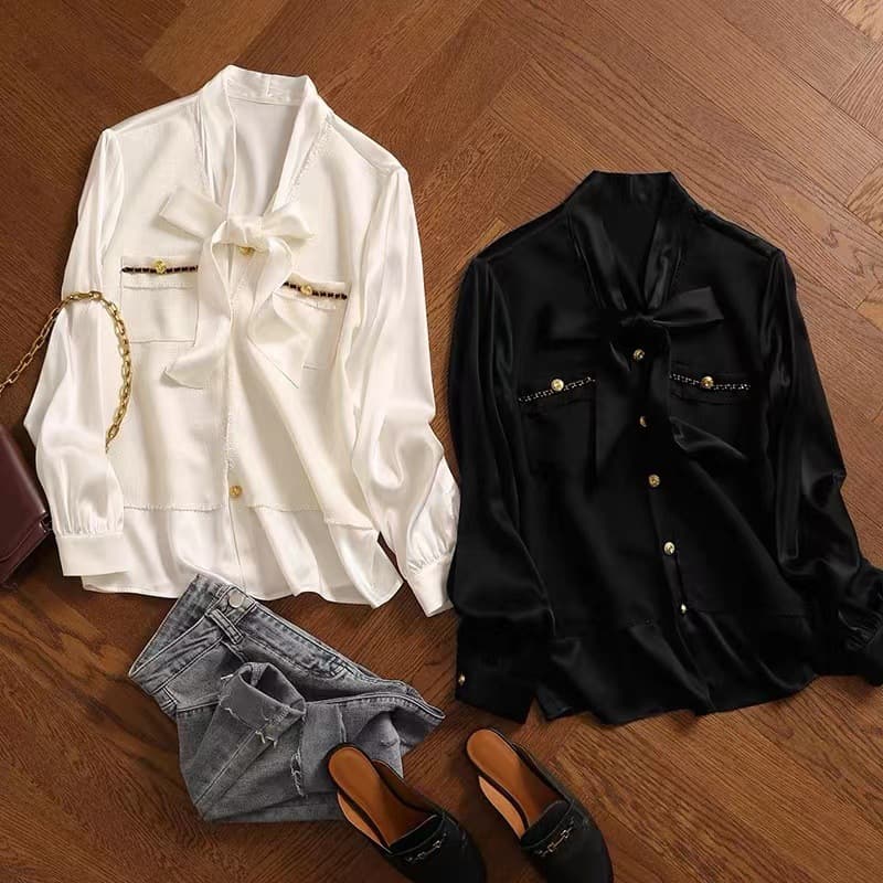 Women's Clothing two piece shirt high end unique and unique age reducing beautiful and stylish small shirt French top autumn women