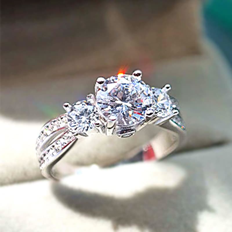 Cao Shi Couple Zircon Fashion Confession Wedding Personality Ring for Women's Proposal Super Large