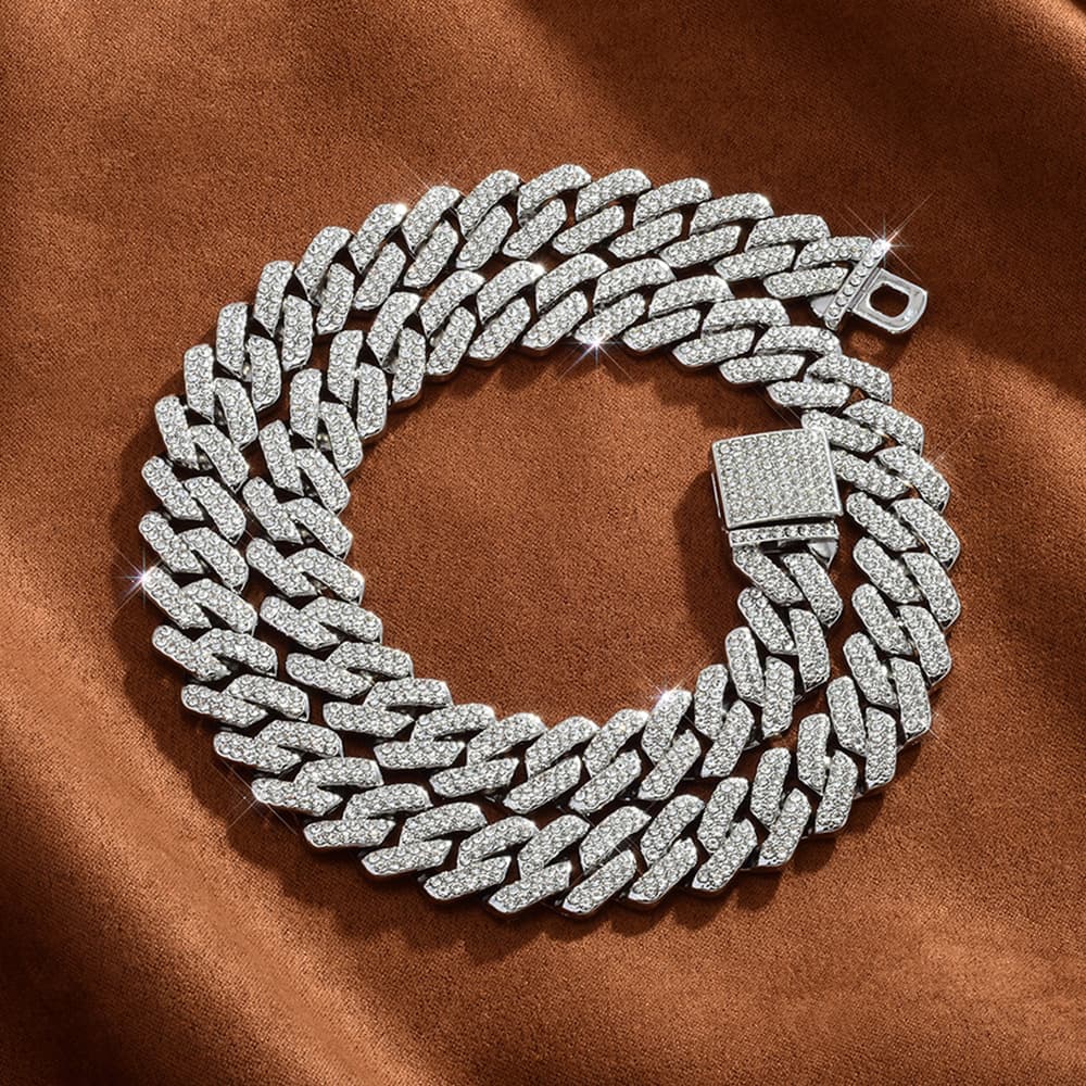 Hip-hop Geometric Alloy Plating Inlay Rhinestones Unisex Bracelets Necklace