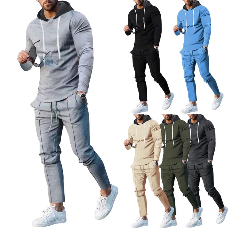 [UrbanFlex] Men's Hooded Sweatsuit - Relaxed Fit Two-Piece | Spring/Autumn Collection