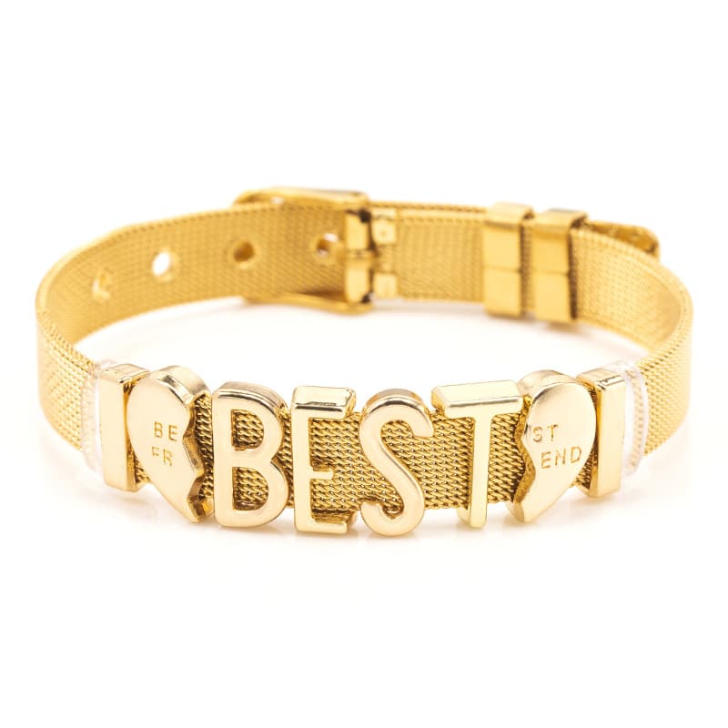Charm Bracelets Gold Adjustable Stainless Steel Watch Chain Bracelet BEAR Boys Girls Beaded DIY Bracelet