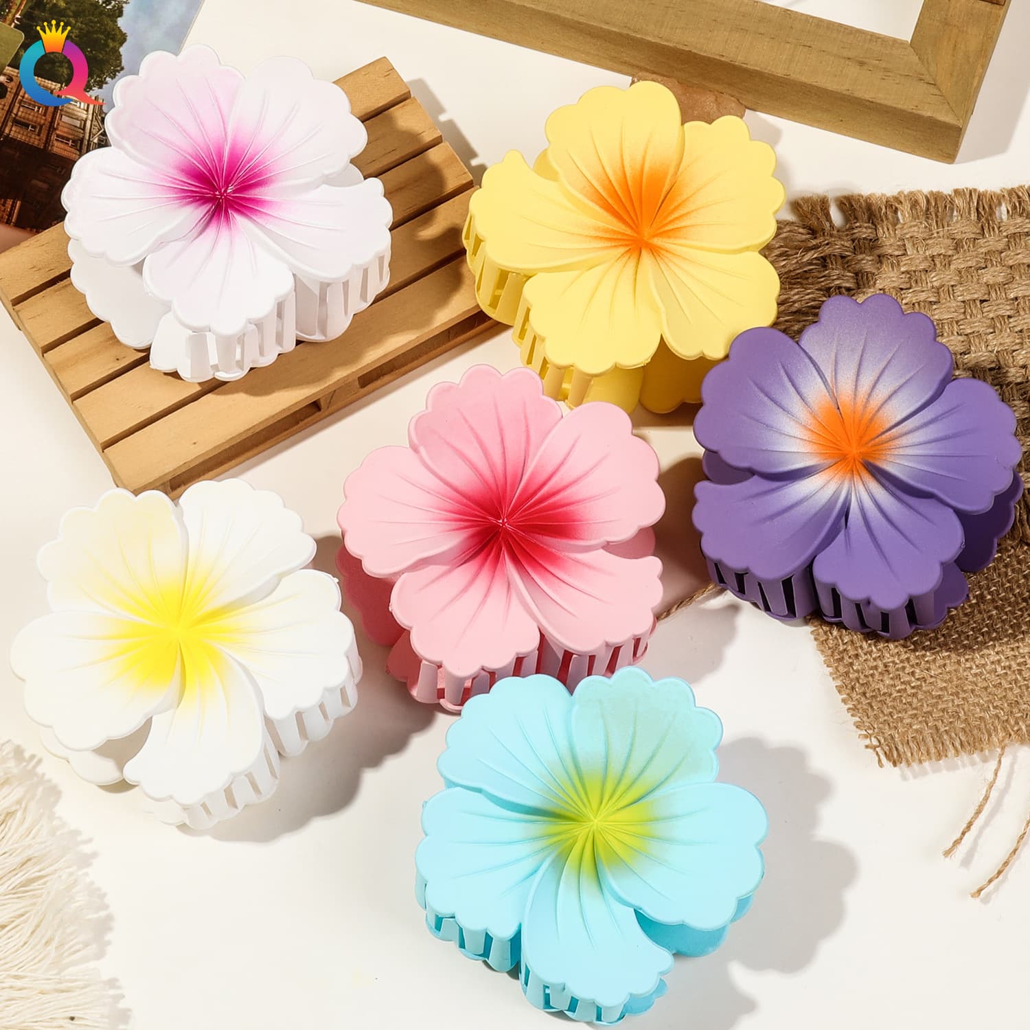 Matte Cabbage Rose Hair Clip - Elegant Non-Slip Hair Claw For Women Textured Vacation Hair Accessories For Beach & Wedding Updos