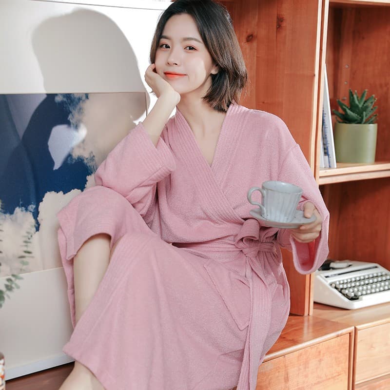 ​​Premium Hotel-Grade Terry Cloth Bathrobe For Women - Ultra Absorbent & Quick-Dry Spa Robe For All Seasons​​