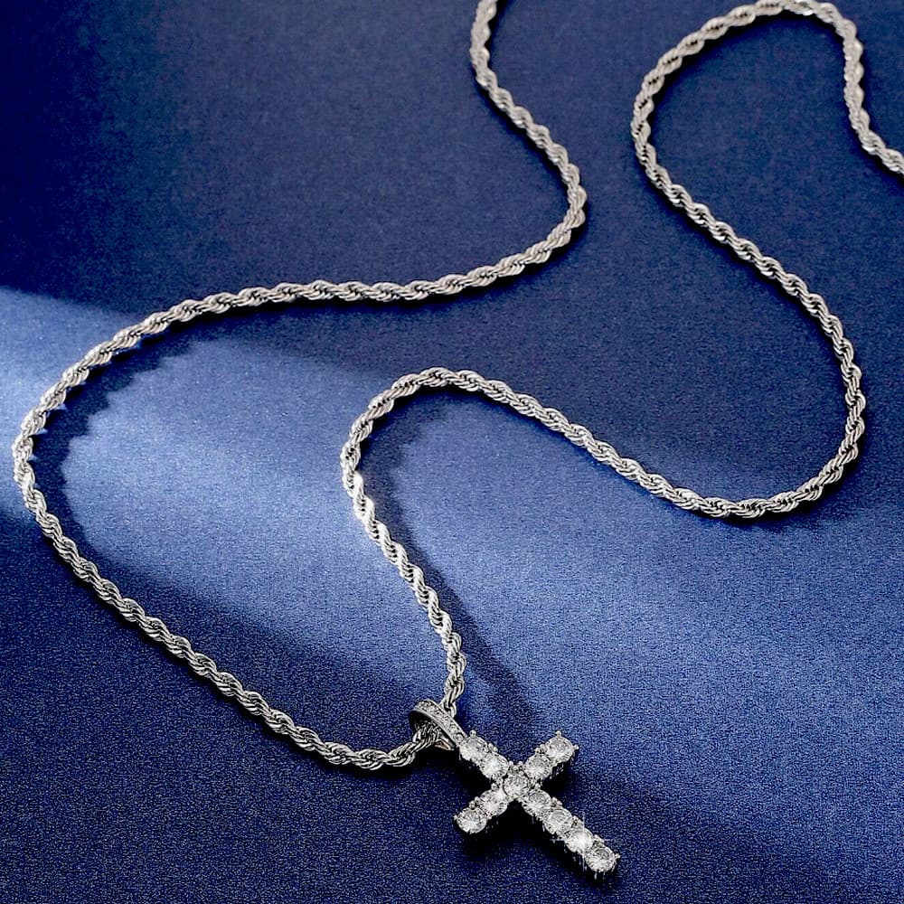 Collier pendentif hip hop décontracté pour homme avec croix Ankh américaine