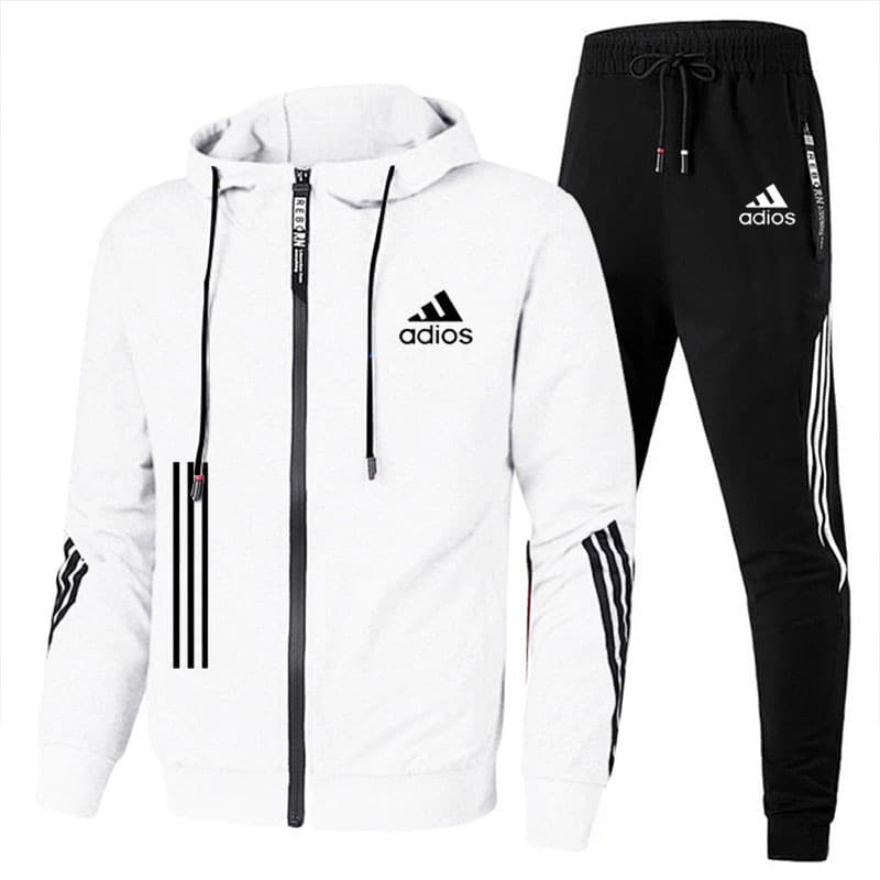 2022 nouveau costume à trois barres printemps et automne costume pour hommes pull décontracté à capuche pantalon ensemble deux pièces