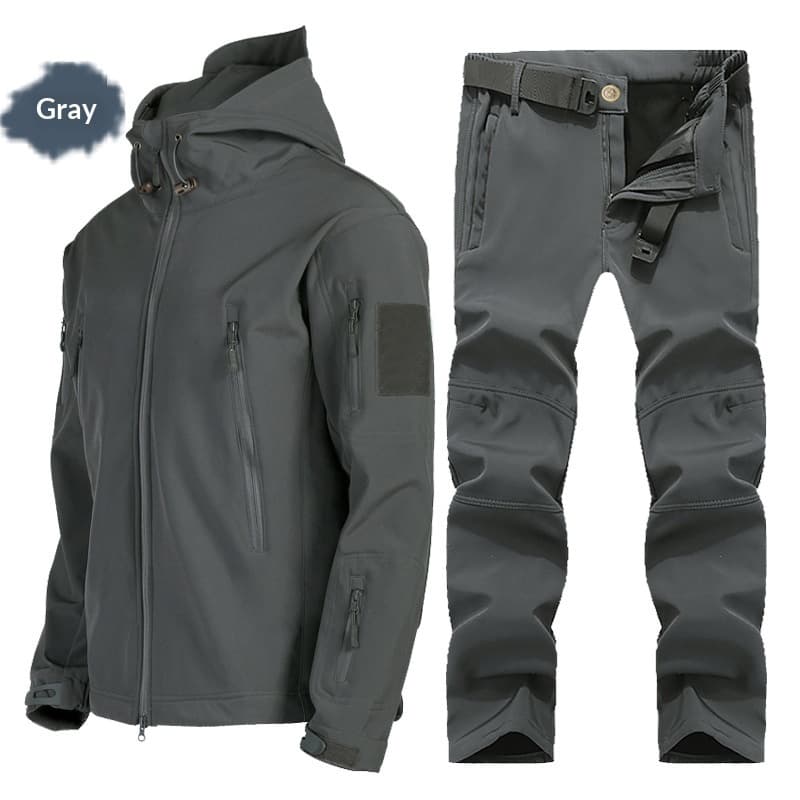 Pulse Shark Skin Sof Shell Jacke Se For Men Winer Fleece-Lined Warm Mounaineering Waerproof Windproof Skiing Cycling