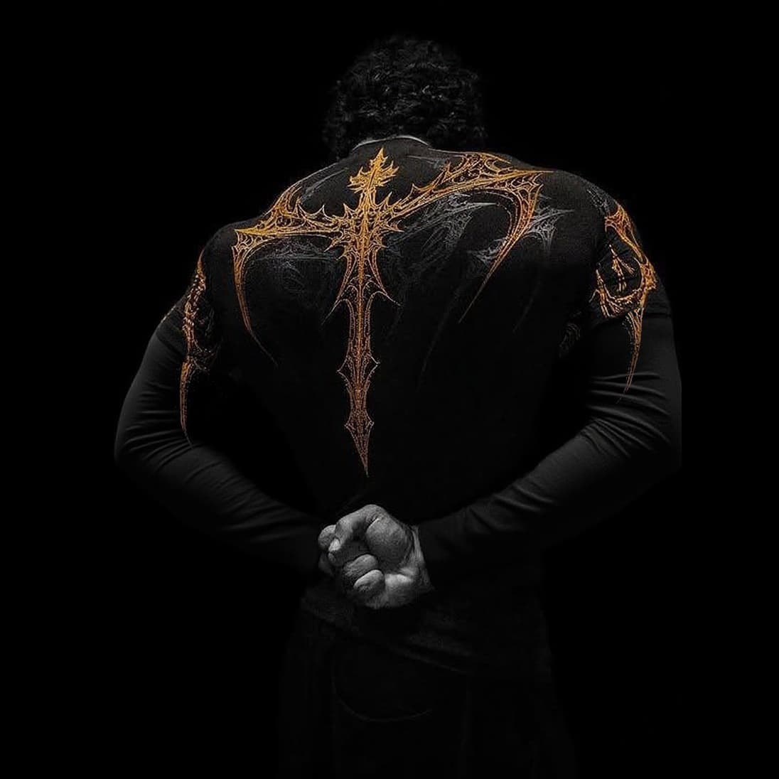 Breathedivinity American Dark Style Sports Fitness Men's Long Sleeve Quick-Dry Stretch Tight Shirt